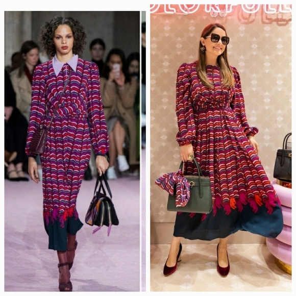 Kate Spade BNWT Rawr Crepe midi dress - Picture 1 of 10